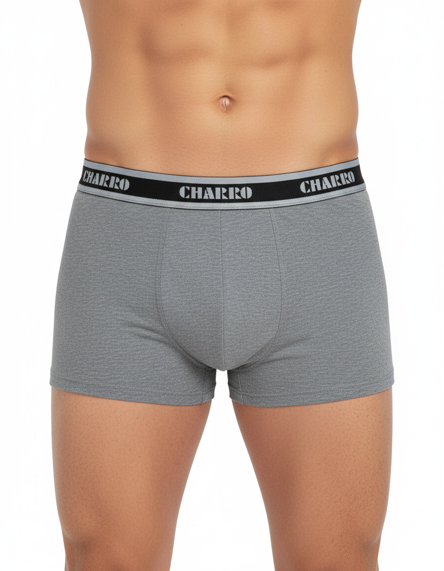 Tripack Uomo Boxer in cotone elastico in vita con scritta marchio - CHARRO