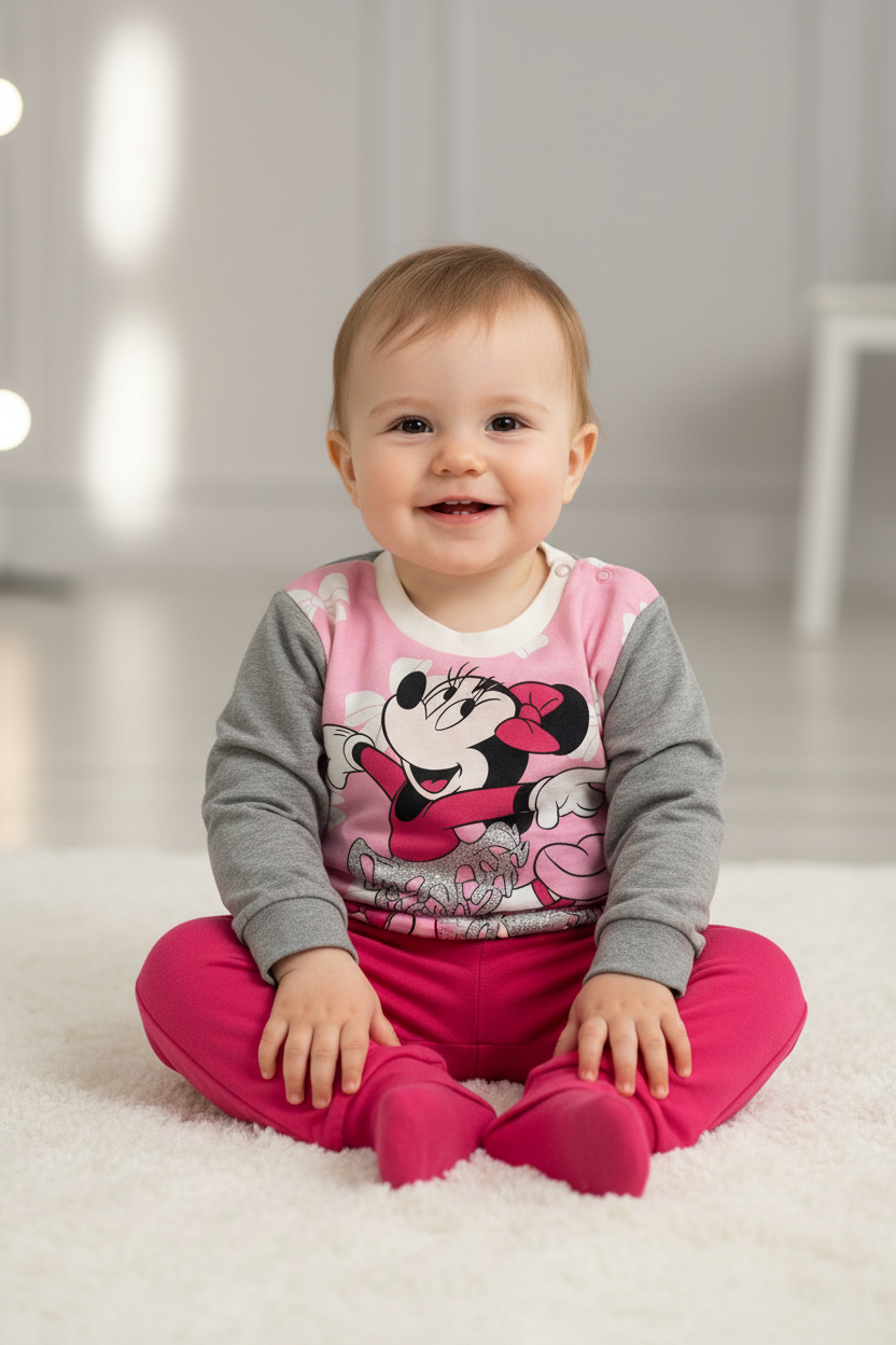 Pigiama Neonata in cotone felpato Disney Minnie ELLEPI - Taglia 12 mesi