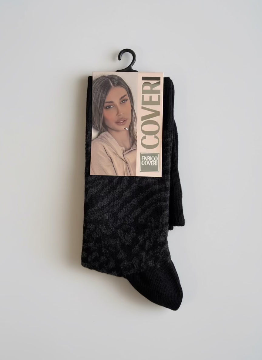 Calza Lunga Donna Caldo Cotone Fantasia Animalier - ENRICO COVERI
