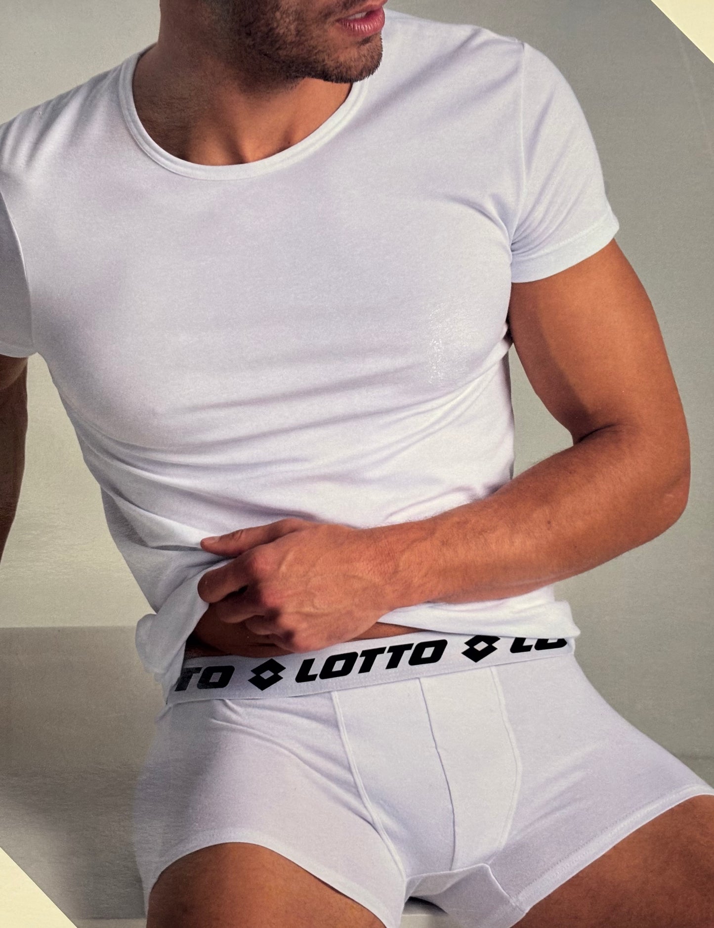 T-shirt Uomo mezza manica girocollo in cotone bielastico LOTTO