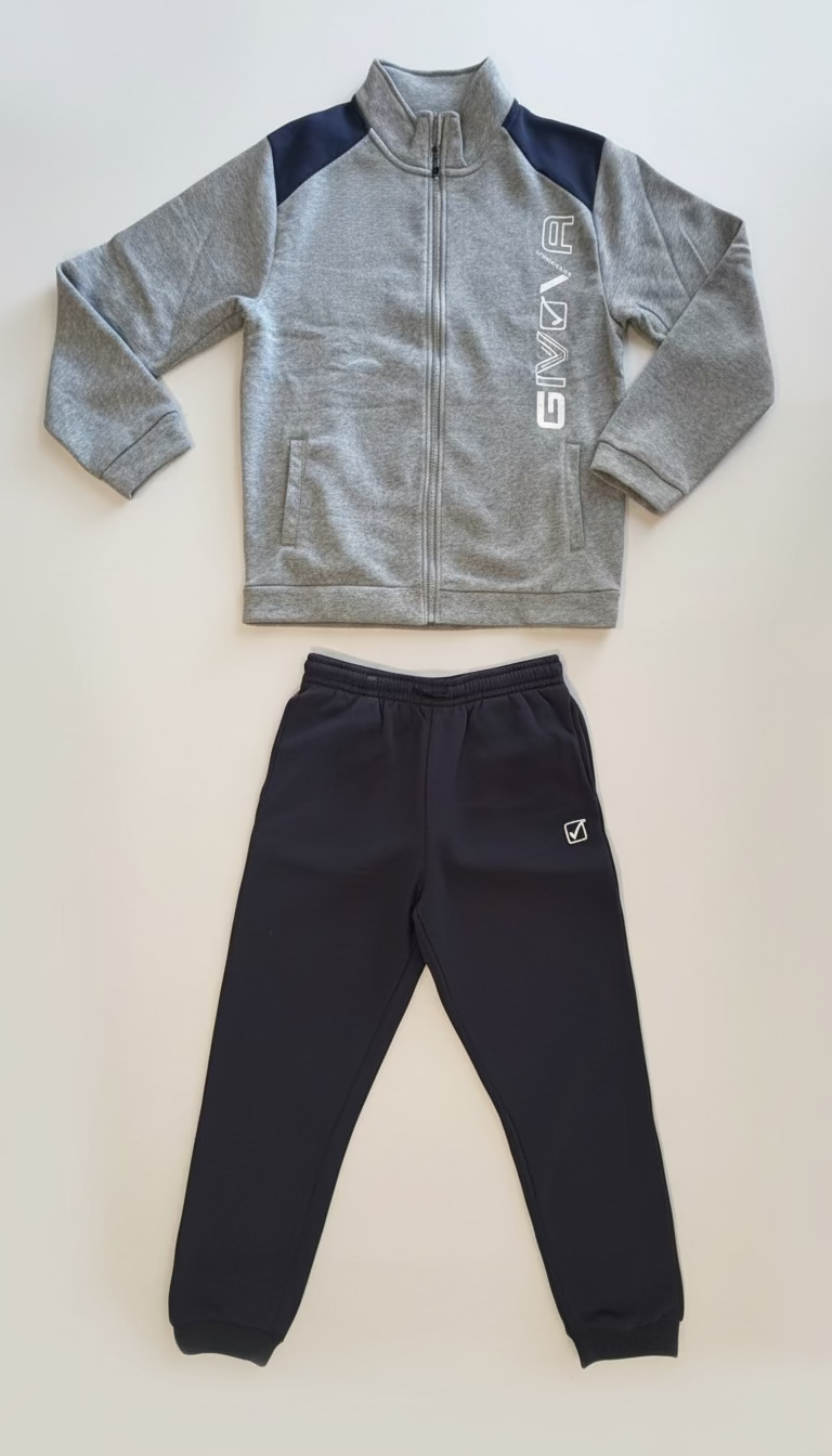 Tuta Uomo in felpa Modello Grigio e Navy con Zip - GIVOVA