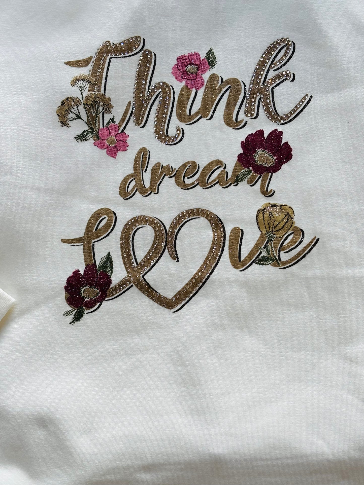Completo Bambina "Think dream love" maglia e leggins in caldo cotone - Taglia 4 anni