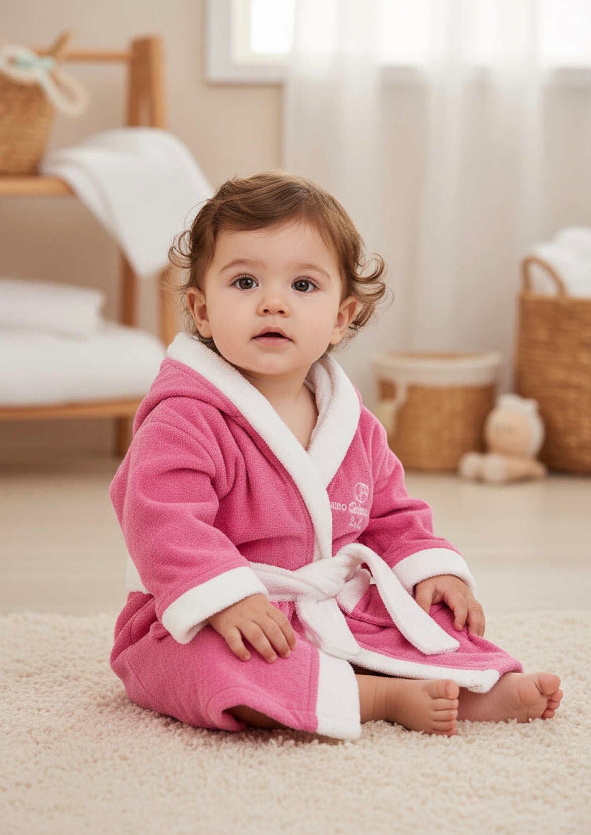 Accappatoio Baby con maniche in spugna e ciniglia NAZARENO GABRIELLI