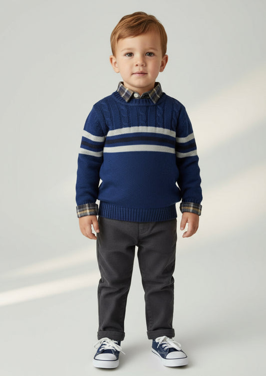 Completo 3 pezzi Neonato blu e grigio STELLE&PUPI