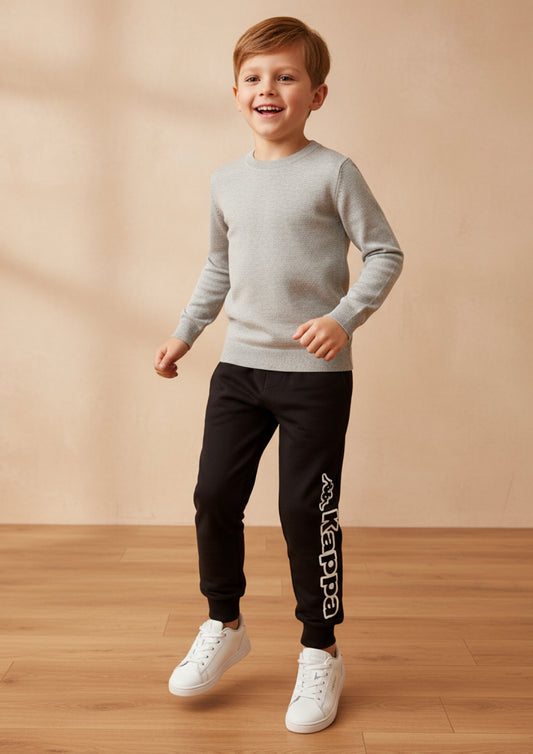 Pantalone tuta ragazzo in cotone felpato KAPPA - Taglie 6 e 7 anni