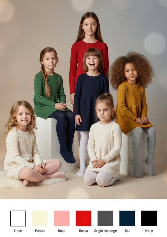 Collant Kids rimagliato in caldo cotone VIGNONI - Taglie 2/12 anni