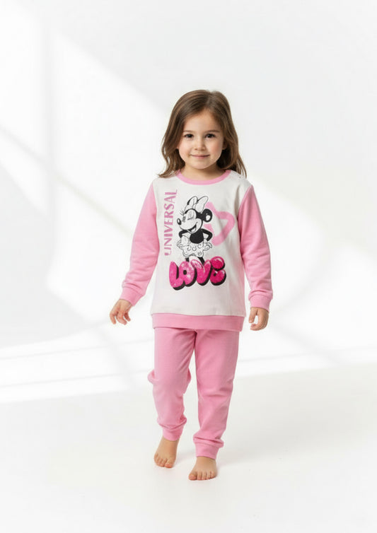 Pigiama Bambina manica lunga Cotone Interlock Disney Minnie