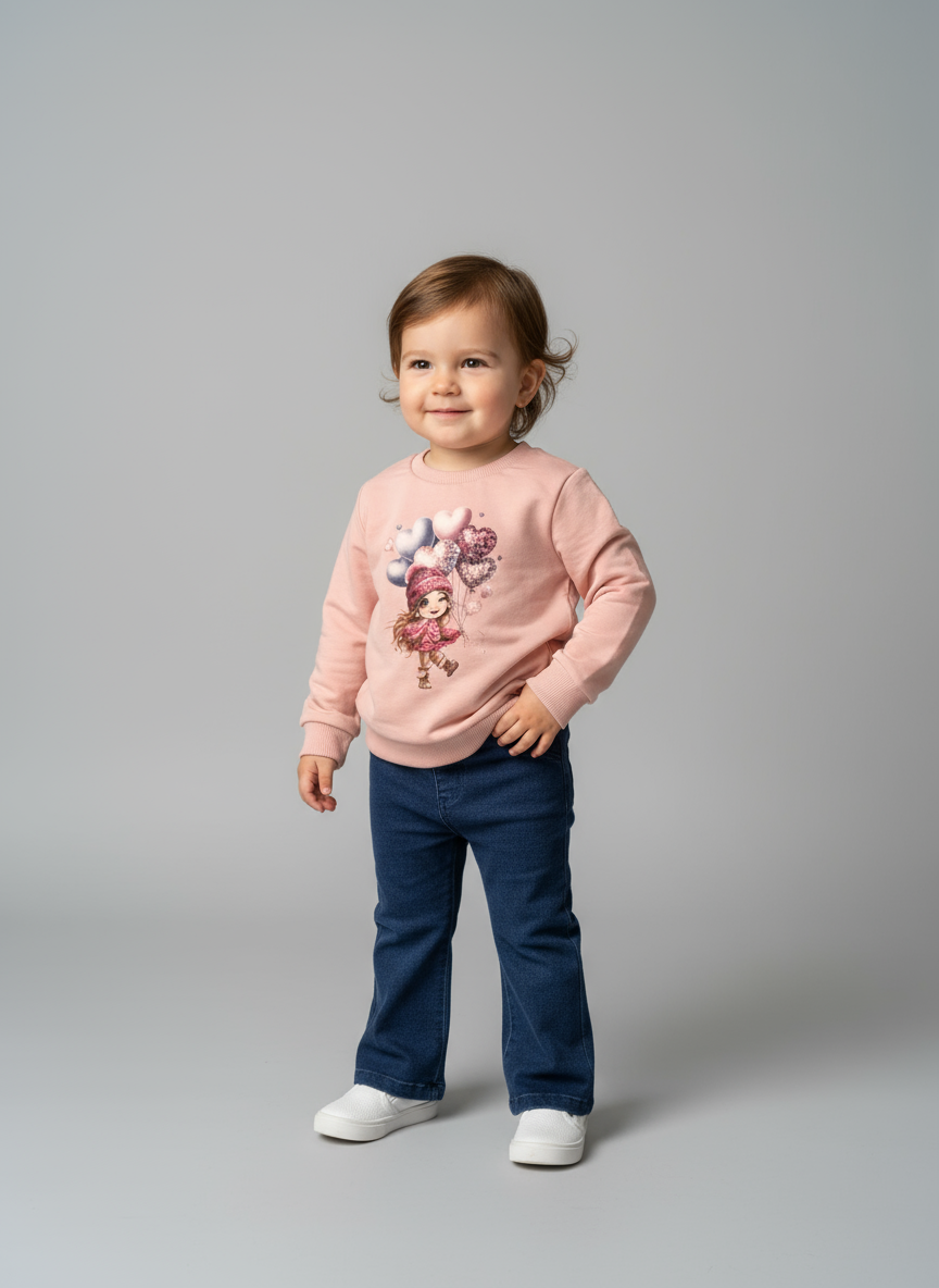 Completo neonata con maglia felpata e jeans a zampa – Taglia 30 mesi