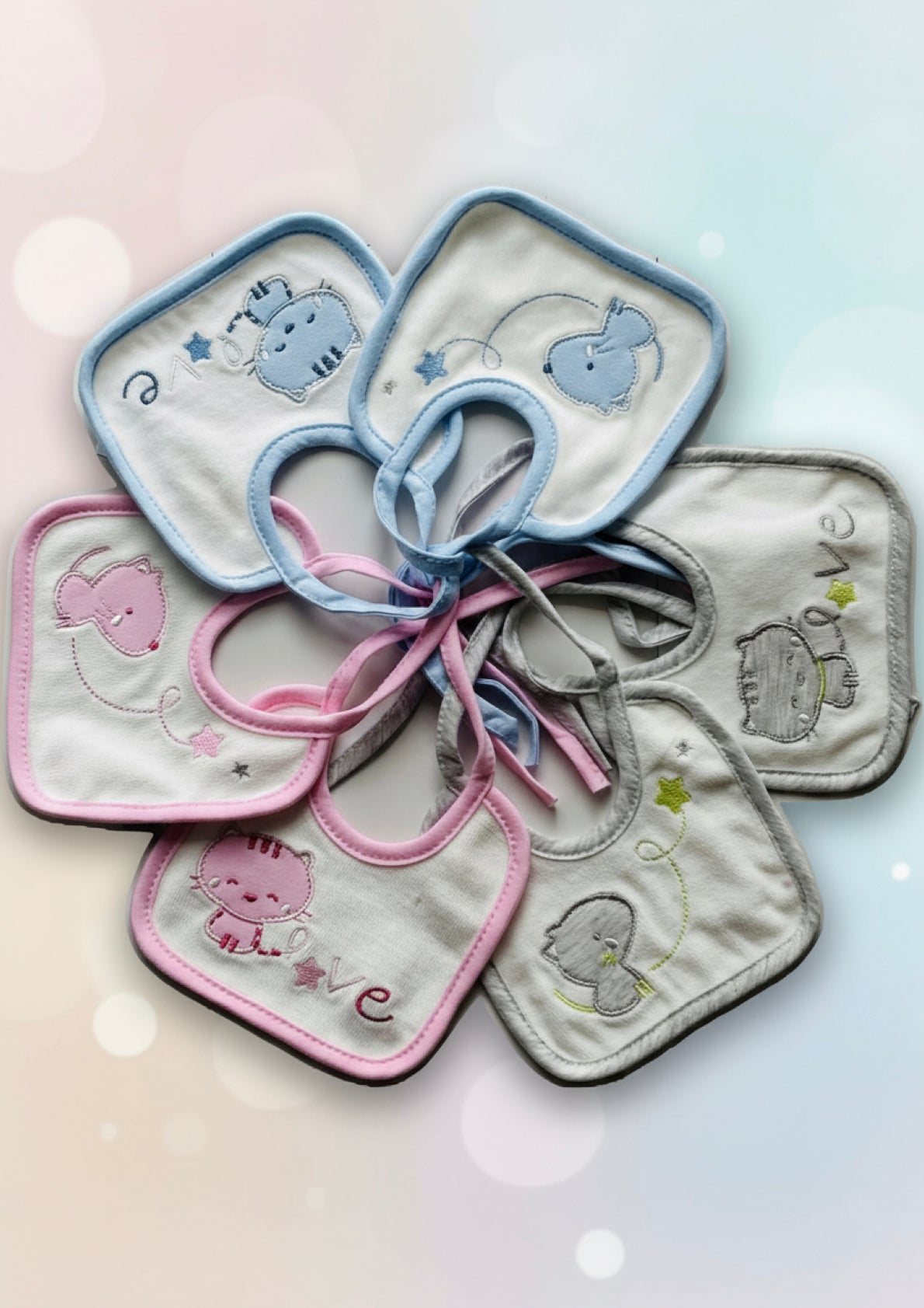 Bavaglino in ciniglia ricamati ELLEPI