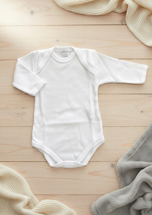 Body Baby in puro cotone garzato manica lunga aperto/incrociato ELLEPI