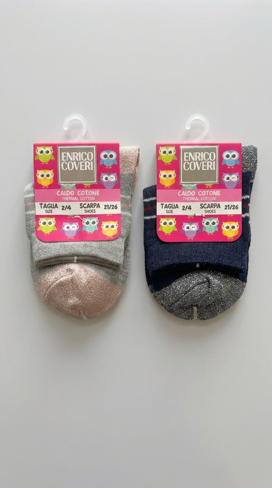 Bipack Calze corte invernali Bambina in caldo cotone ENRICO COVERI