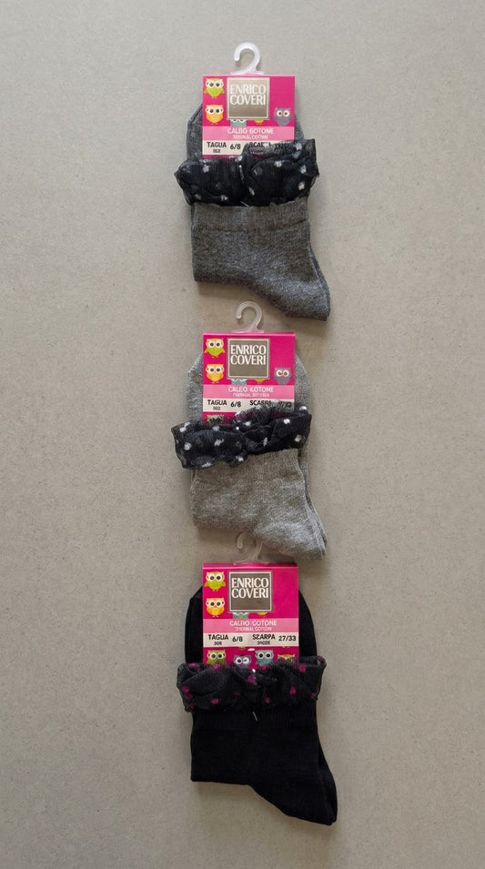 Tripack Calze corte invernali Bambina in caldo cotone ENRICO COVERI
