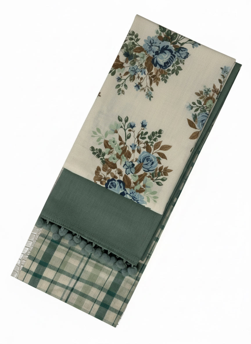 Tris Strofinacci Set Calisè Spigati con Merletto PREZIOSA