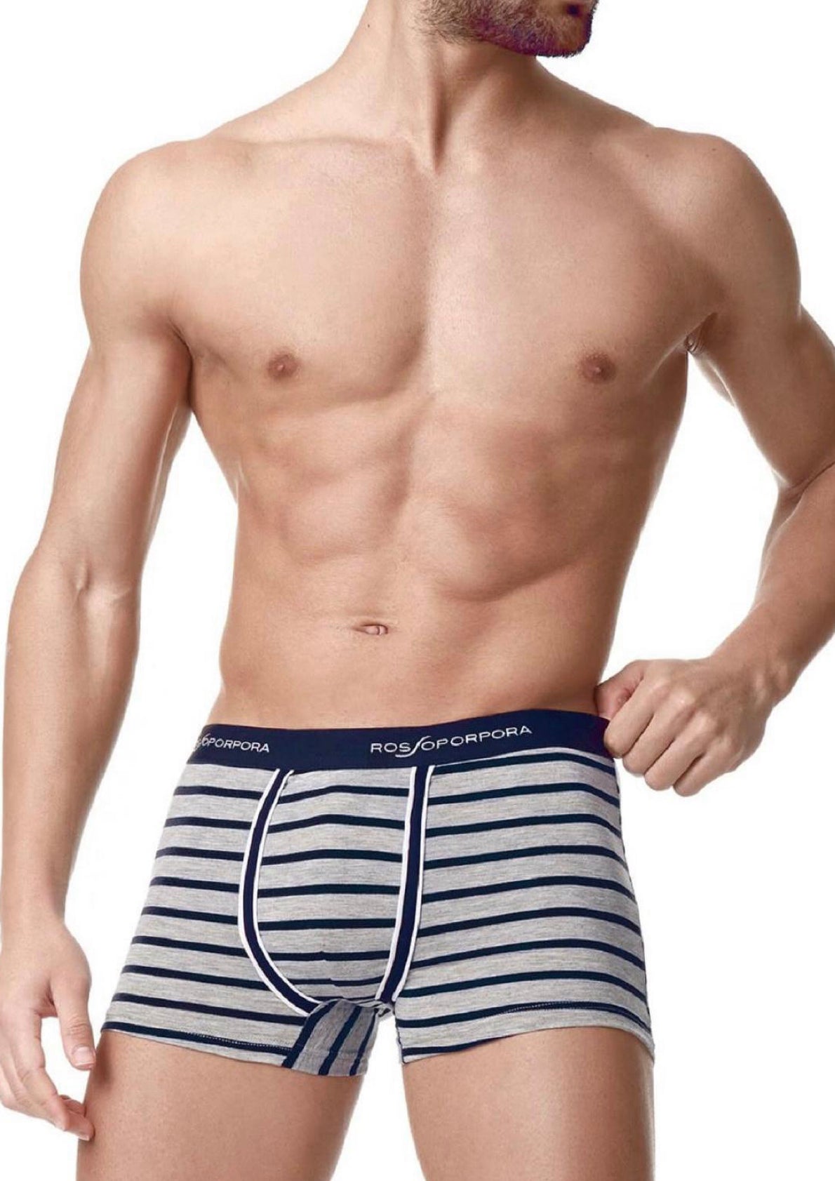 Tripack boxer Uomo con elastico stampato fantasie varie a righe - ROSSOPORPORA