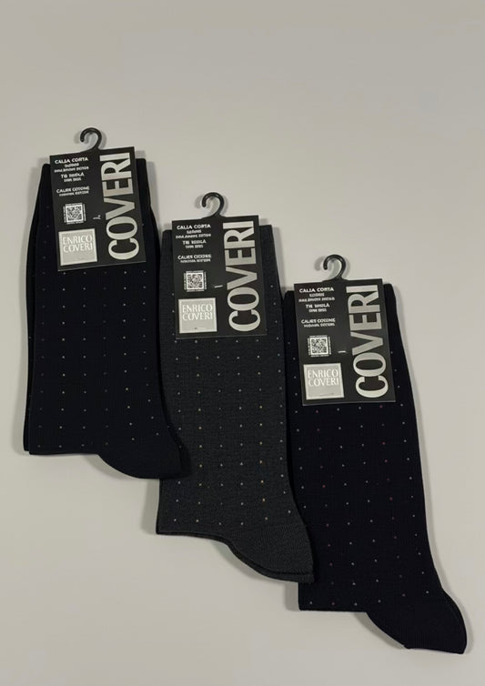 Calza Corta Uomo Caldo Cotone Fantasia Mini Pois - ENRICO COVERI