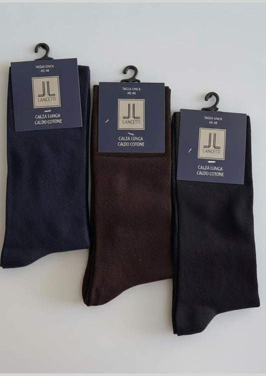 Calza Lunga Uomo Caldo Cotone Tinta Unita - Gentleman LANCETTI