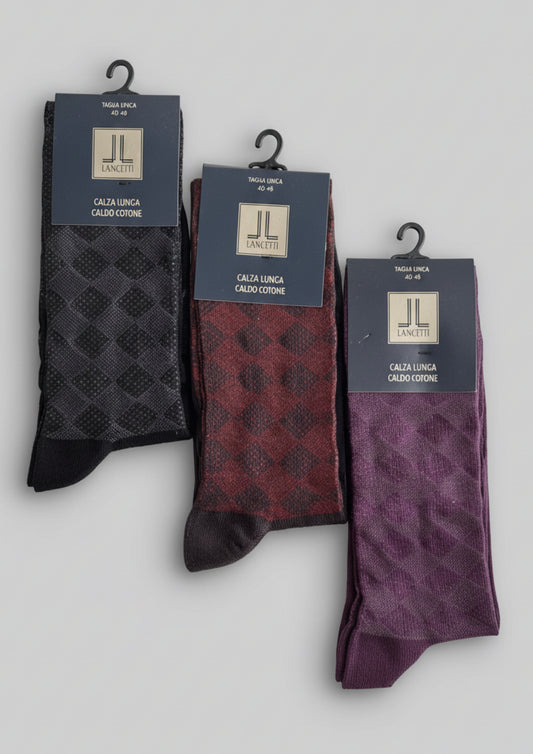 Calza Lunga Uomo Caldo Cotone Fantasia Scozzese - Gentleman LANCETTI
