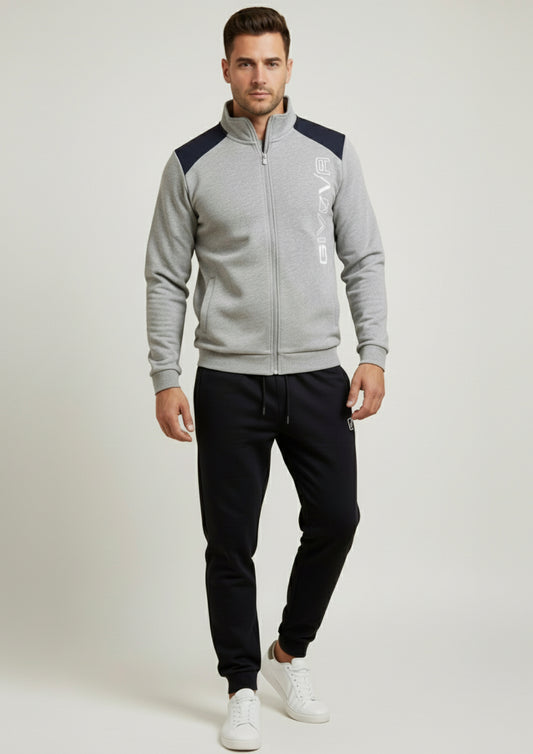 Tuta Uomo in felpa Modello Grigio e Navy con Zip - GIVOVA