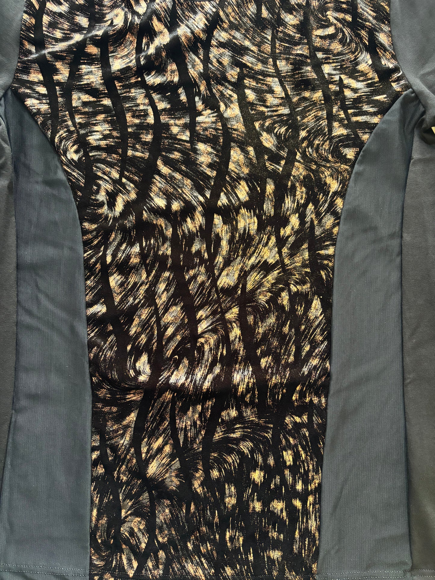 Maglia donna a manica lunga con inserti in tulle e ciniglia bronzo - INTIMAMI