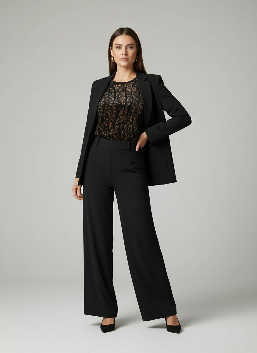 Maglia donna a manica lunga con inserti in tulle e ciniglia bronzo - INTIMAMI