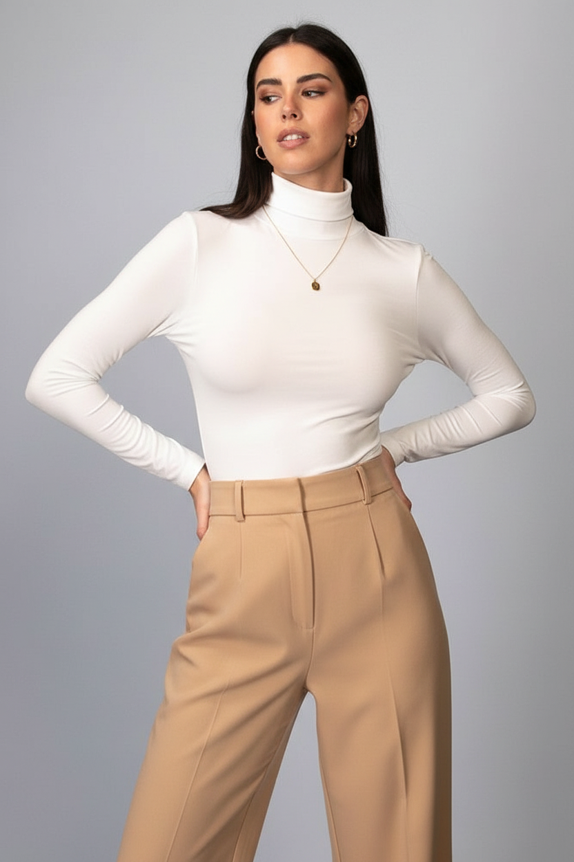 Maglia Donna Dolcevita Cashmere Ultrasoft Seamless Senza Cuciture - INTIMIDEA