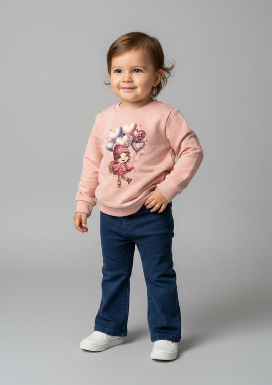 Completo neonata con maglia felpata e jeans a zampa – Taglia 30 mesi