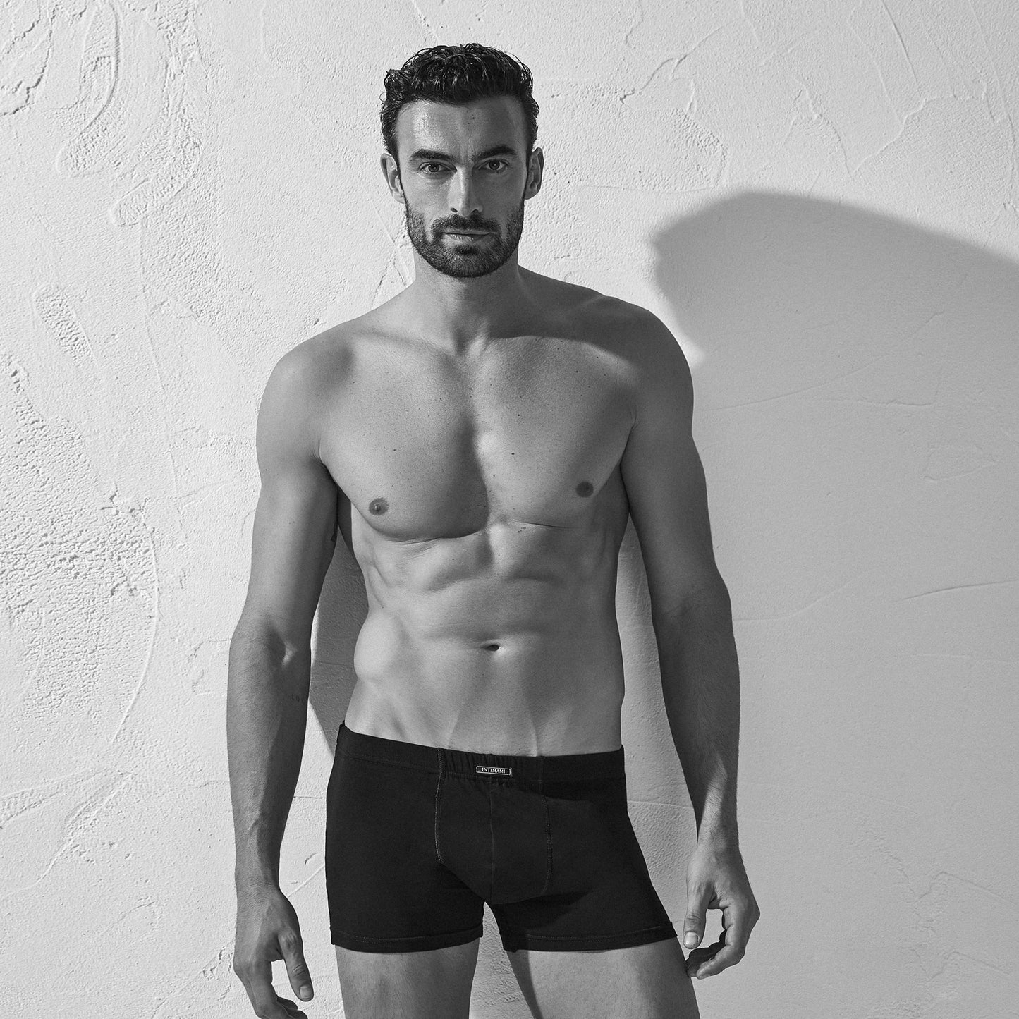 Boxer Uomo con elastico ricoperto in cotone bielastico - INTIMAMI