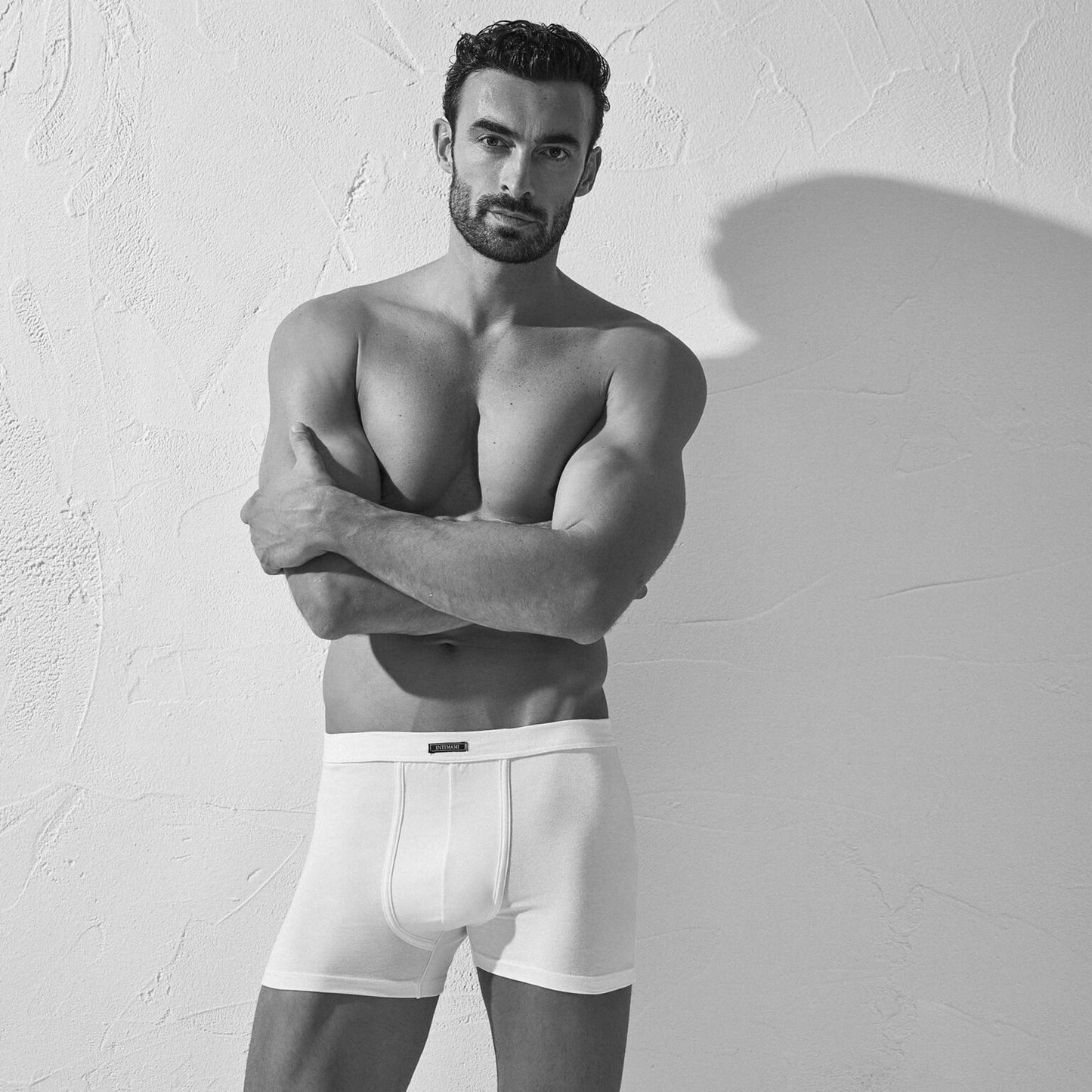 Boxer Uomo con elastico ricoperto in cotone bielastico - INTIMAMI