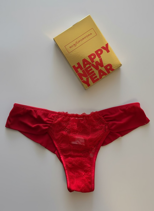 Brasiliana Rossa in Pizzo con Bordo in Raso – ROSSOPORPORA