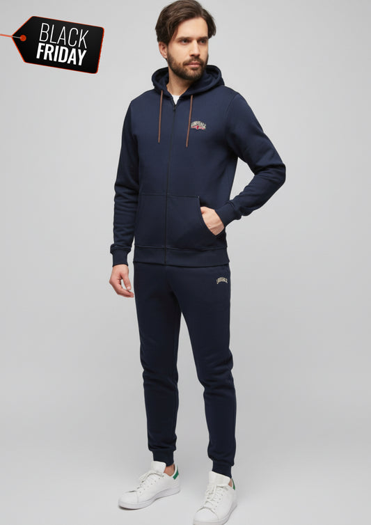 Tuta in felpa di cotone con cappuccio e zip LONSDALE