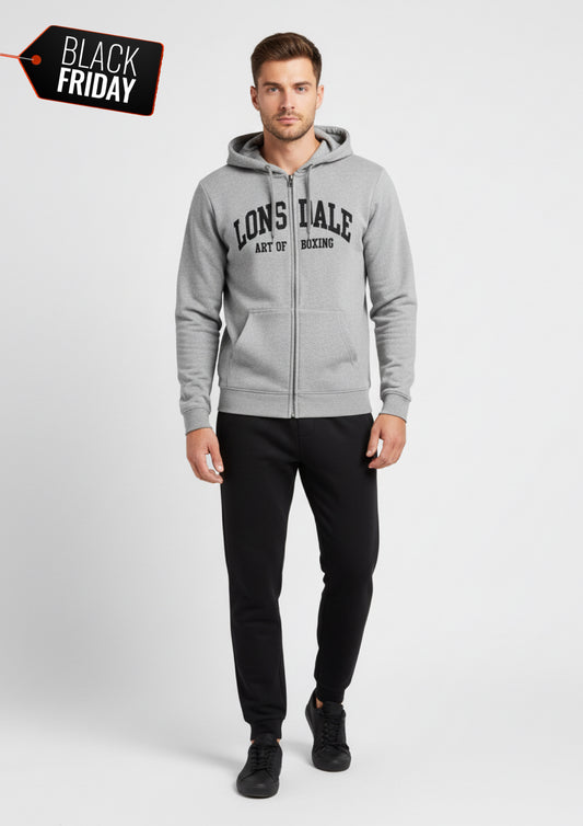 Tuta in felpa di cotone con cappuccio e zip LONSDALE - Taglia L