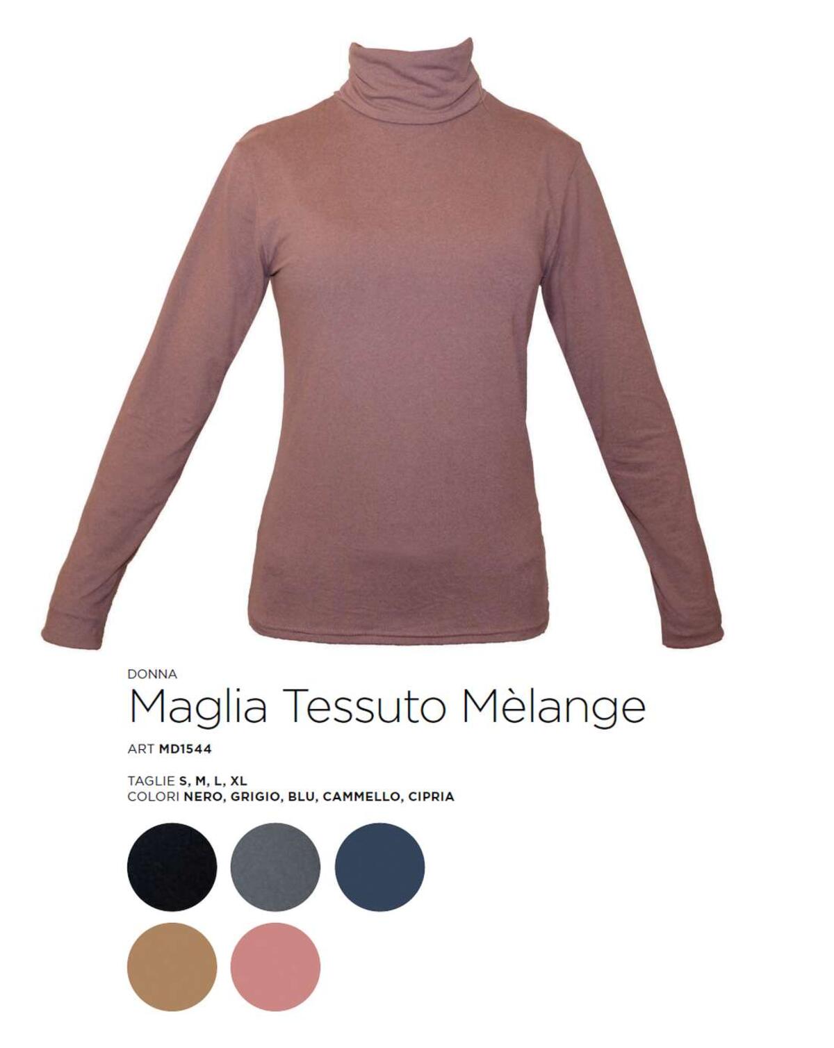 Maglia donna dolcevita in caldo tessuto manopesca GLADYS