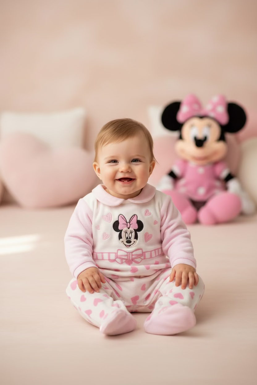 Tutina Neonata in ciniglia Disney ELLEPI -  Taglia 6 mesi