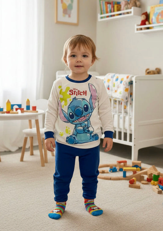 Pigiama Baby in cotone interlock Stitch DISNEY - Taglia 30 mesi
