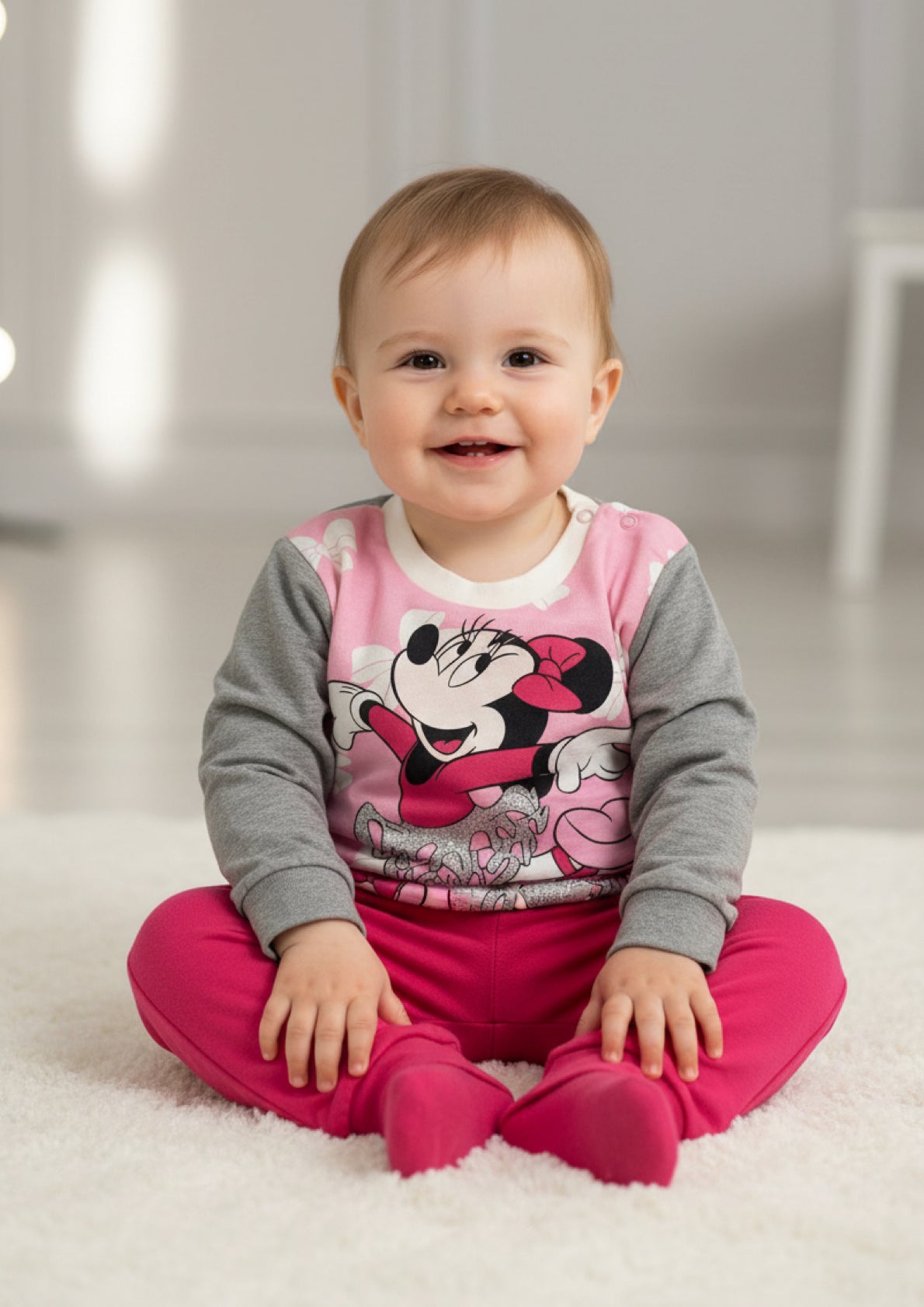 Pigiama Neonata in cotone felpato Disney Minnie ELLEPI - Taglia 12 mesi