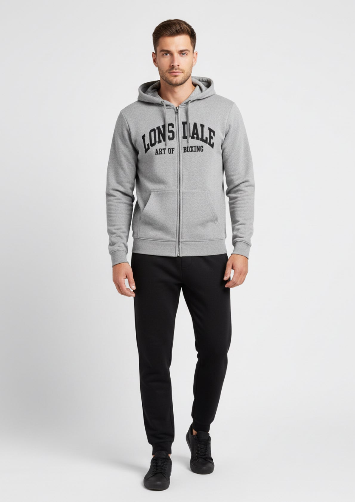 Tuta in felpa di cotone con cappuccio e zip LONSDALE - Taglia L