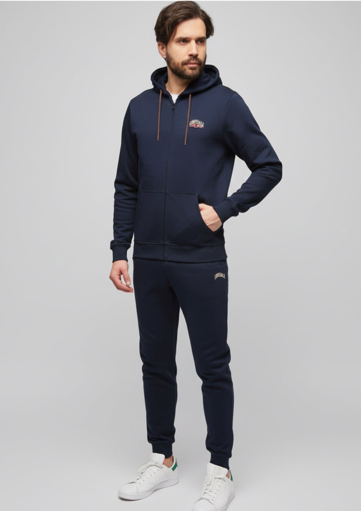 Tuta in felpa di cotone con cappuccio e zip LONSDALE - Taglia XL