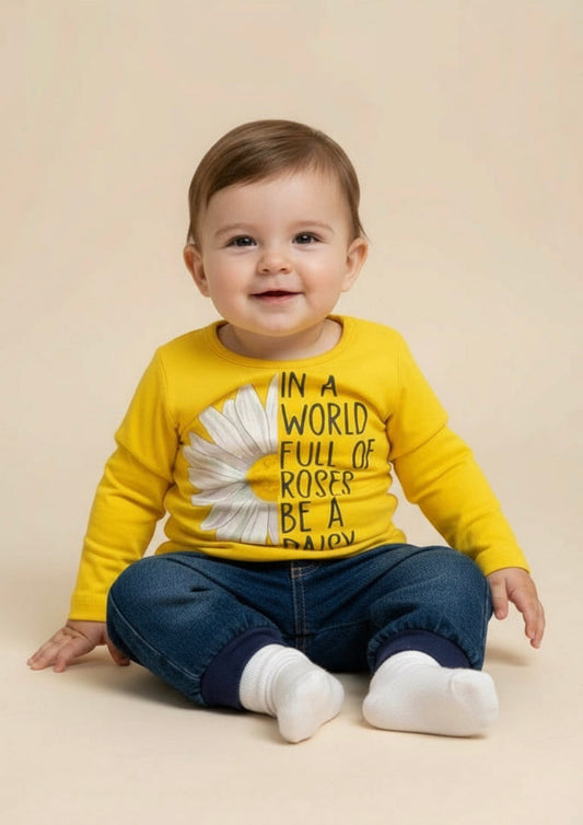 Completo Neonata 2 pezzi T-Shirt manica lunga + Jeans NAZARENO GABRIELLI - Taglie 3/6 e 12/18 mesi