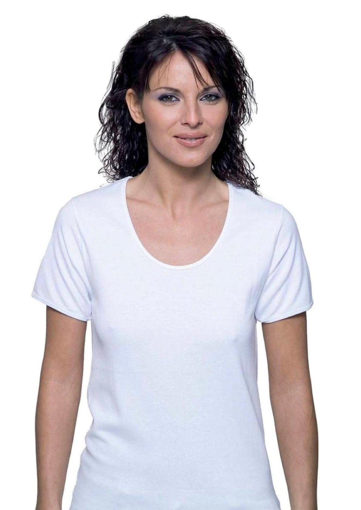 Maglia donna mezza manica 100% cotone interlock felpato bordo raso - LEABLE