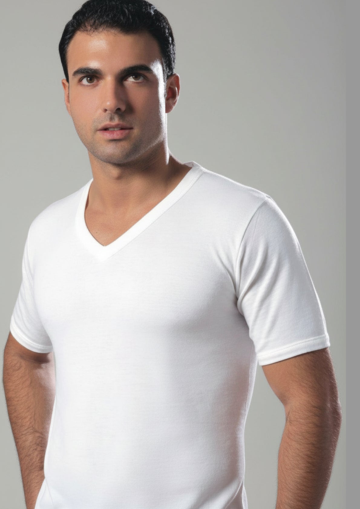 Maglia Uomo Mezza Manica Collo a Punta cotone interlock felpato Art. 203 - LEABLE