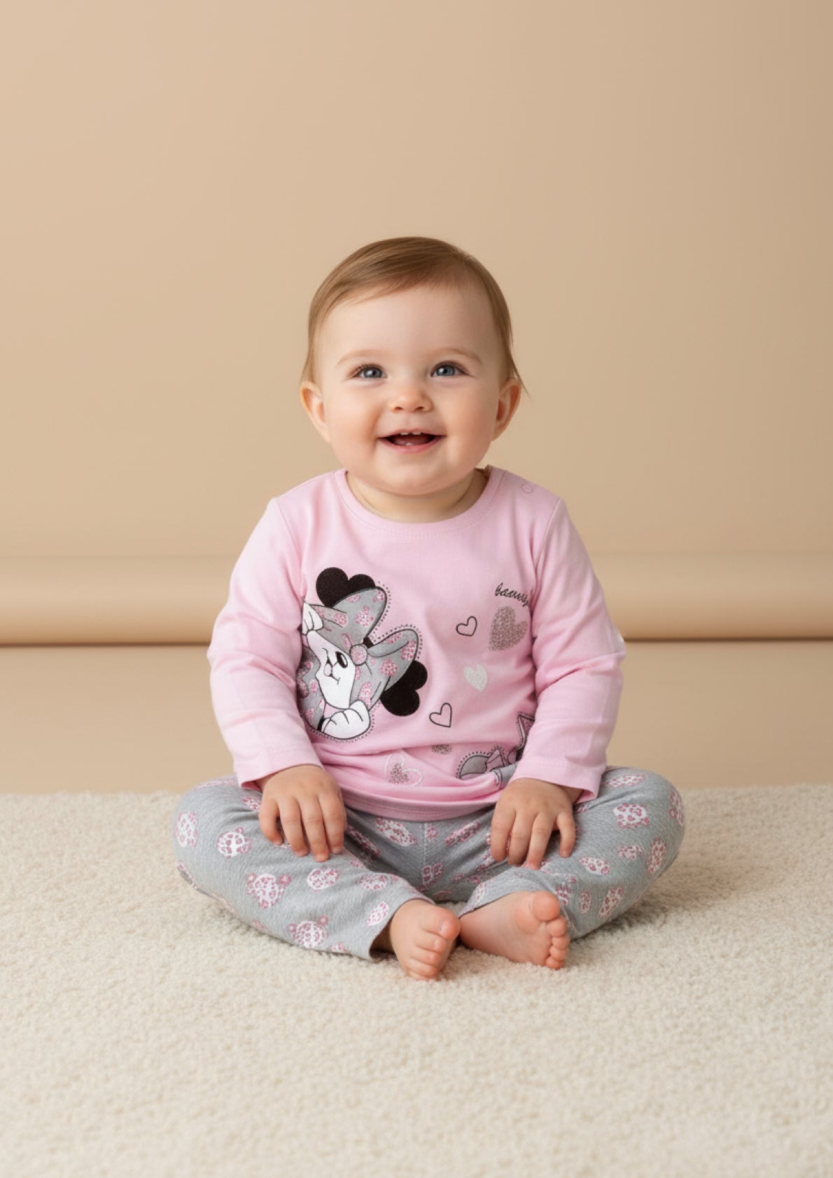 Completo neonata 2 pezzi con dettagli strass MISS BELLINA - Taglia 12 mesi