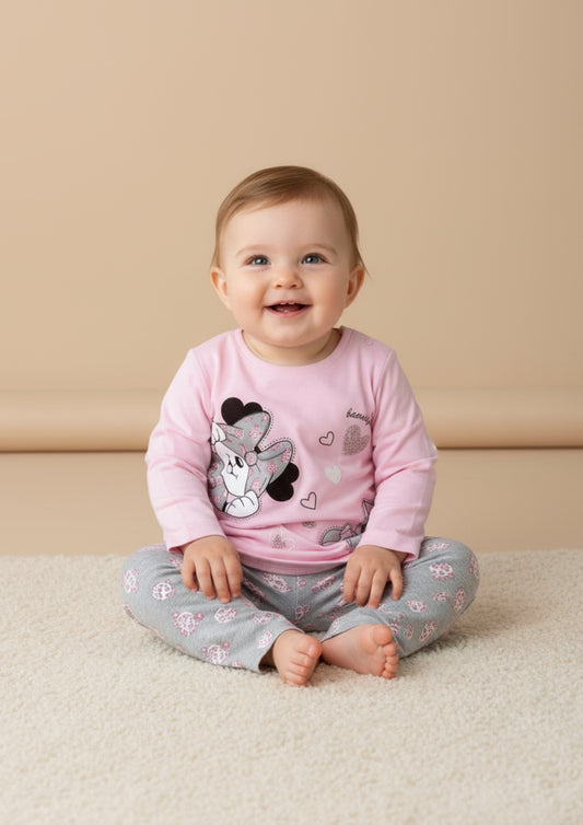Completo neonata 2 pezzi con dettagli strass MISS BELLINA - Taglia 12 mesi