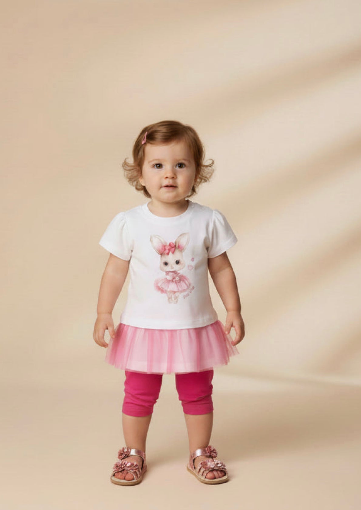 Completino Neonata maxi t-shirt e leggins capri LOLLITOP - Taglia 24 mesi
