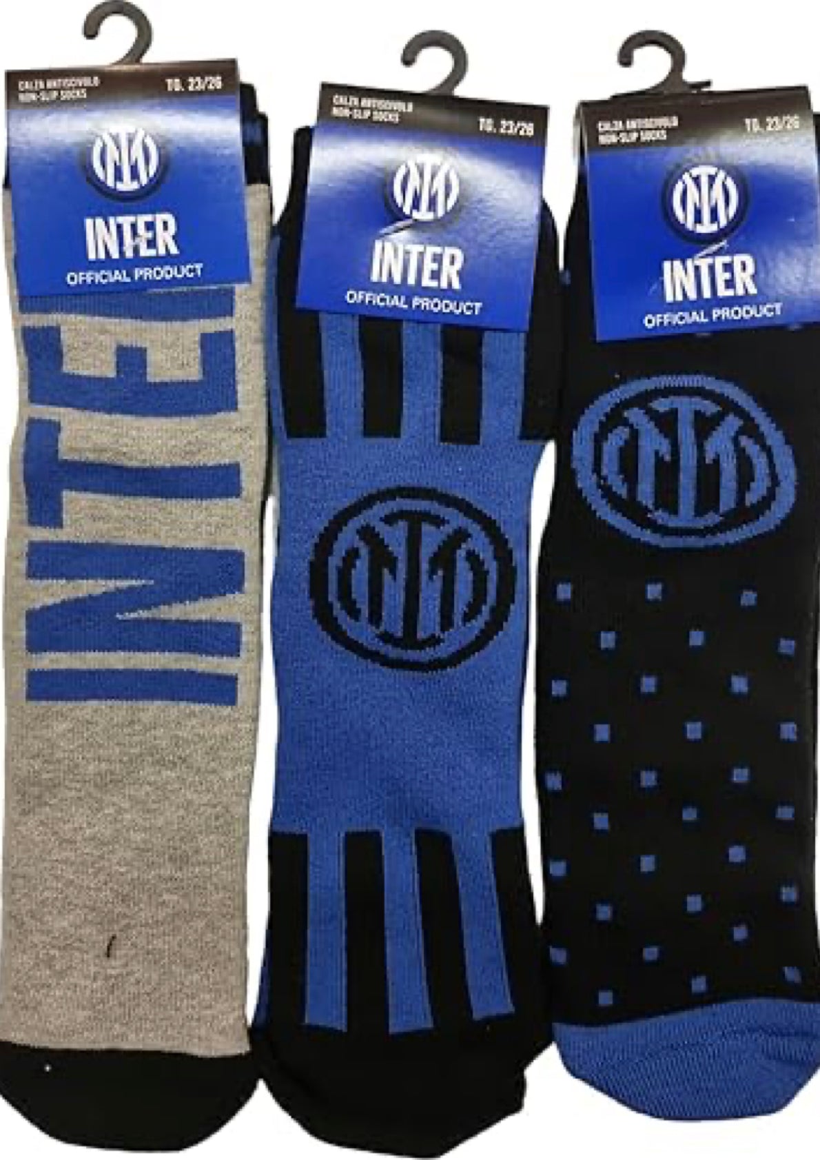 Calze antiscivolo nerazzurre unisex con logo INTER