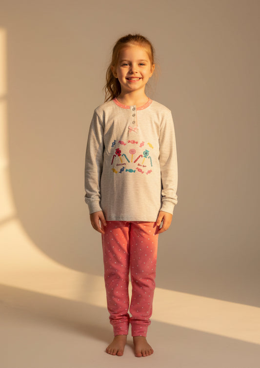 Pigiama Bambina manica lunga Cotone jersey IRGE - Taglia 5/6 anni