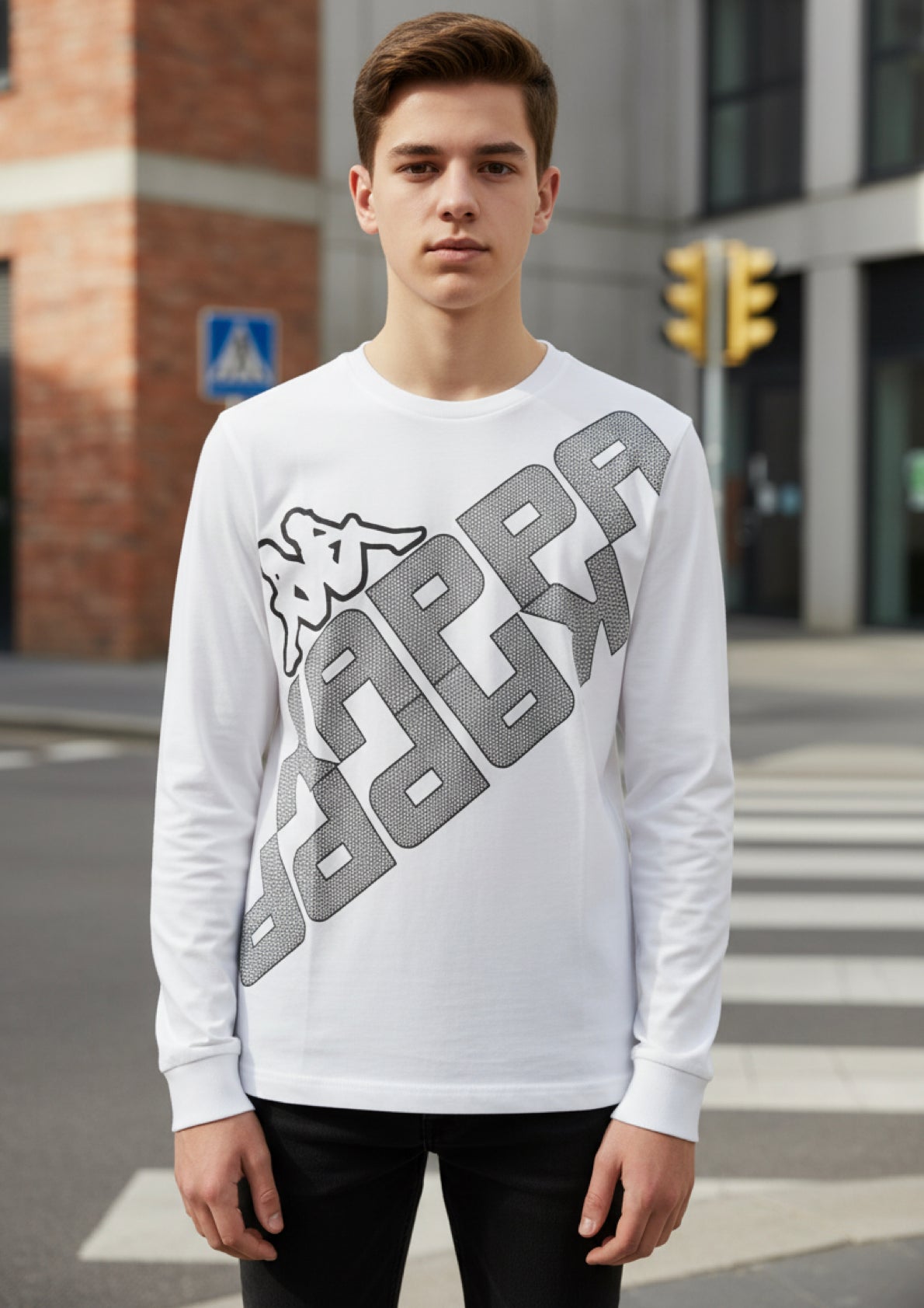 T-Shirt bambino e ragazzo manica lunga con stampa KAPPA - Taglia 16 anni