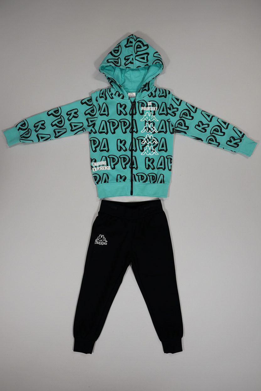Tuta Unisex con zip e cappuccio in cotone garzato KAPPA - Taglia 4 anni