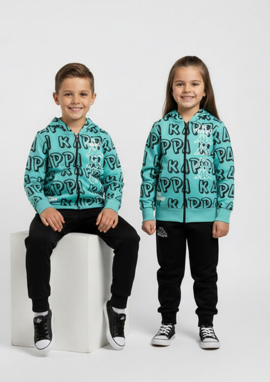 Tuta Unisex con zip e cappuccio in cotone garzato KAPPA - Taglia 4 anni