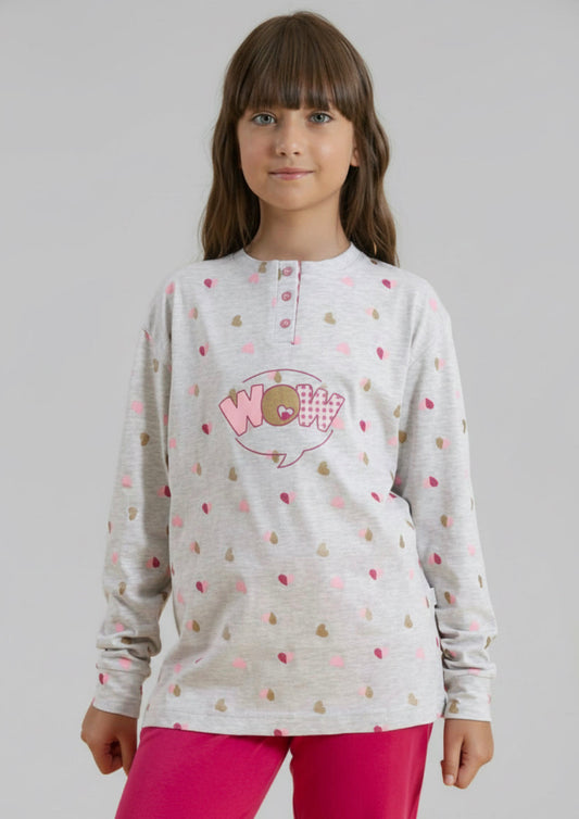 Pigiama Bambina manica lunga Cotone jersey IRGE -Taglia 9/10 anni
