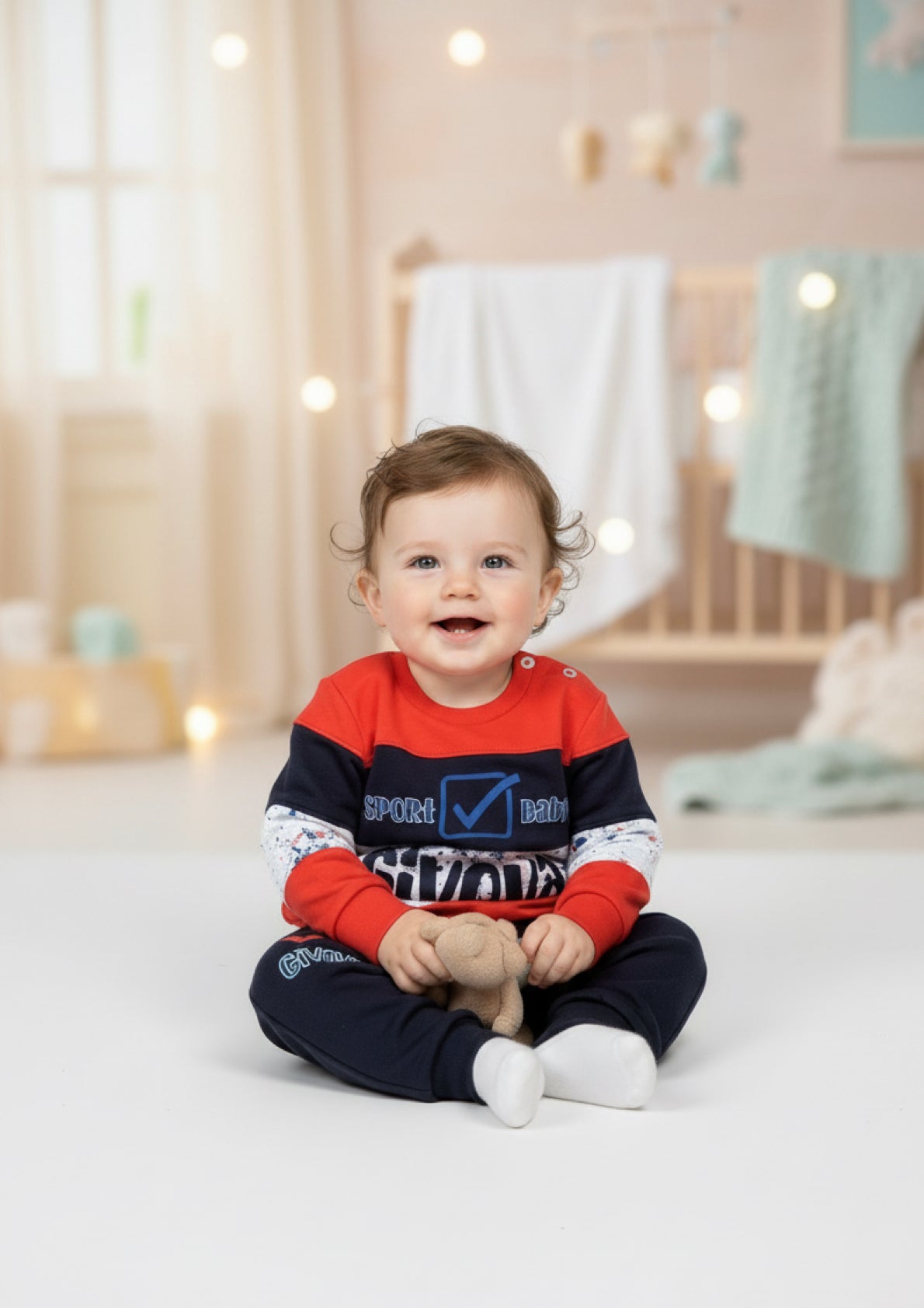 Tuta neonato in cotone garzato GIVOVA - Taglia 12 mesi